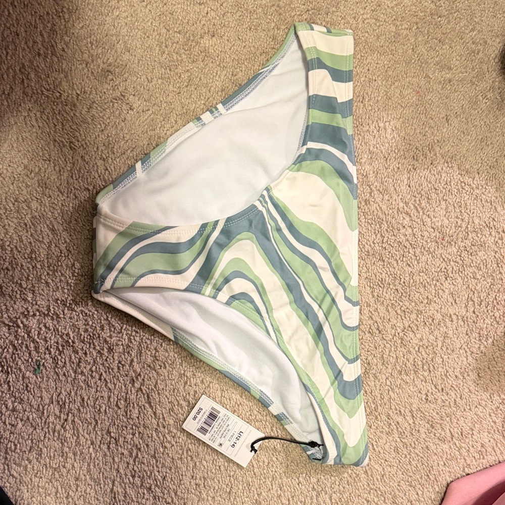 Target Wave Pattern Bikini Bottom - Green and Blue